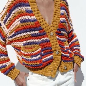 Zara Knit Cardigan With Pockets | NWT | Size L-XL